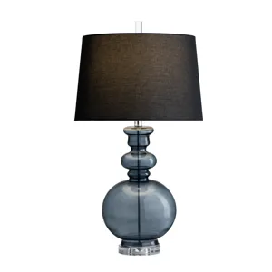 Glass Table Lamp With Linen Shade