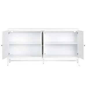 White-washed And Cream 4-door Media Credenza/sideboard