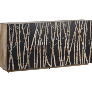 Brown & Black 4-door Media Credenza/sideboard