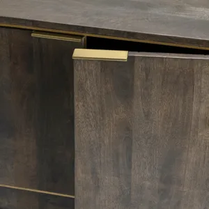 Solid Wood & Metal 4-door Media Credenza/sideboard