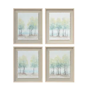 Pastel Forest 4-piece Framed Wall Art Set