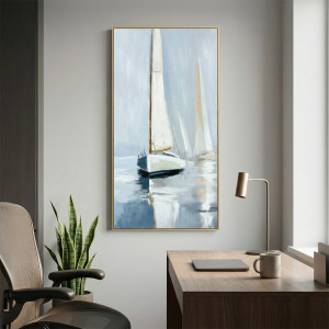 Calm Voyage Nautical Framed Canvas Wall Art