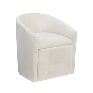 Set Of 2 White Upholstered Dining Chairs
