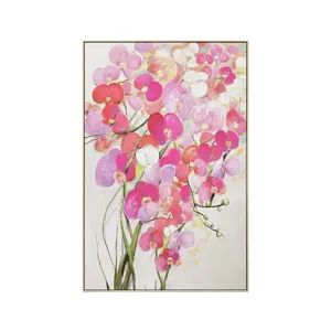 Orchid Dream Hand-painted Pink Floral Framed Canvas Wall Art