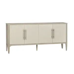 White Washed Beige 4-door Media Credenza/sideboard