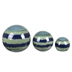 Solwyn Blue Ceramic Spheres - Set Of 3