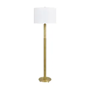 Gold Floor Lamp With White Linen Shade