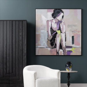 She's Electric Modern Abstract Framed Canvas Wall Art