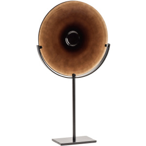 Miramar Tall Umber Blown Glass Disc With Stand