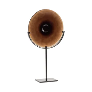 Miramar Tall Umber Blown Glass Disc With Stand
