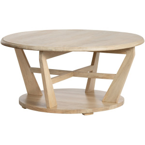 Solid Wood Round Natural Coffee/cocktail Table
