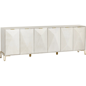 Solid Wood And Iron 6-door Media Credenza/sideboard