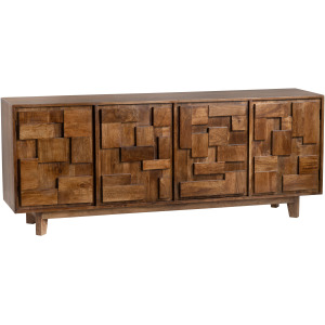 Solid Wood 4-door Media Credenza/sideboard