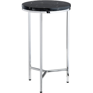 Black Marble Round Accent/end Table