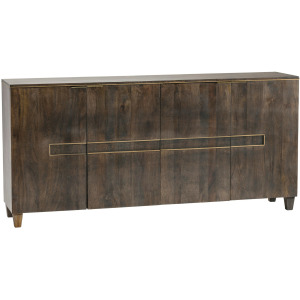 Solid Wood & Metal 4-door Media Credenza/sideboard