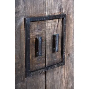 Bengal Manor Mango Wood 4 Door Frame Detail Rough Hewn Sideboard