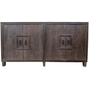 Bengal Manor Mango Wood 4 Door Frame Detail Rough Hewn Sideboard