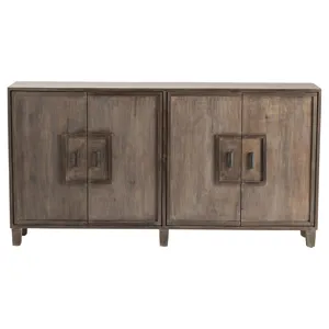Bengal Manor Mango Wood 4 Door Frame Detail Rough Hewn Sideboard Silo