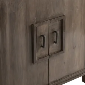 Bengal Manor Mango Wood 4 Door Frame Detail Rough Hewn Sideboard Silo