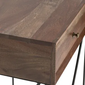 Bengal Manor Acacia Wood And Metal 1 Drawer Accent Table Silo