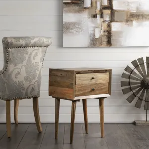 Bengal Manor Natural Mango Wood 2 Drawer Accent Table
