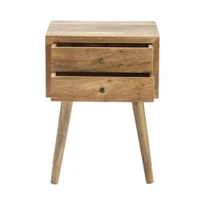 Bengal Manor Natural Mango Wood 2 Drawer Accent Table Silo