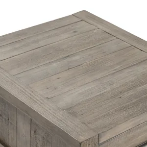 Pembroke Plantation Recycled Pine Distressed Grey 1 Drawer Rectangle End Table Silo