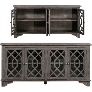 Pembroke Plantation Recycled Pine Distressed Grey 4 Door Sideboard