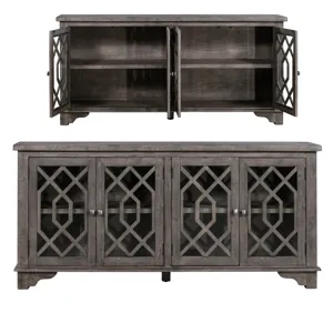 Pembroke Plantation Recycled Pine Distressed Grey 4 Door Sideboard