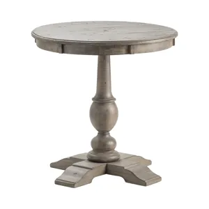 Pembroke Plantation Recycled Pine White Wash Round Accent Table Silo