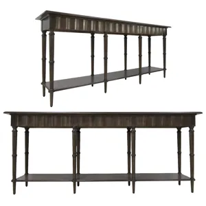 Hawthorne Estate Scalloped Pine 8 Leg Console Table