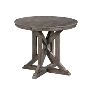 Pembroke Plantation Recycled Pine Distressed Grey Wood Base Accent Table