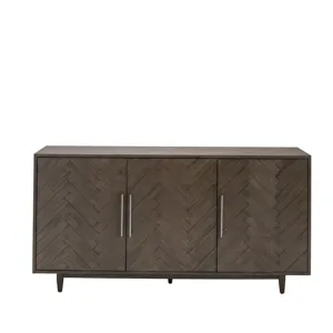 Hawthorne Estate Charcoal Grey Finish 3 Door Chevron Pattern Sideboard
