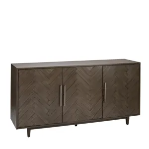 Hawthorne Estate Charcoal Grey Finish 3 Door Chevron Pattern Sideboard