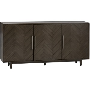 Hawthorne Estate Charcoal Grey Finish 3 Door Chevron Pattern Sideboard