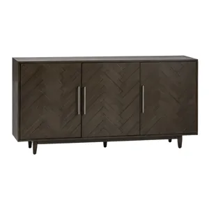 Hawthorne Estate Charcoal Grey Finish 3 Door Chevron Pattern Sideboard