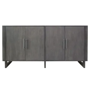 Hawthorne Estate Inset Wood Frame 2 Tone Grey Wash 4 Door Sideboard
