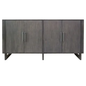 Hawthorne Estate Inset Wood Frame 2 Tone Grey Wash 4 Door Sideboard
