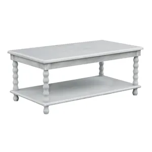 Pembroke Turned Leg Chalk Grey Rectangle Cocktail Table