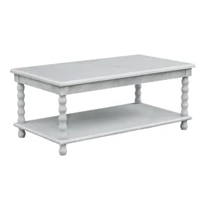Pembroke Turned Leg Chalk Grey Rectangle Cocktail Table