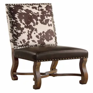 Mesquite Ranch Leather And Faux Cowhide Side Chair