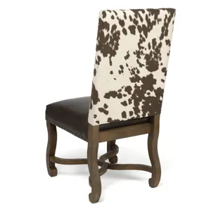 Mesquite Ranch Leather And Faux Cowhide Side Chair