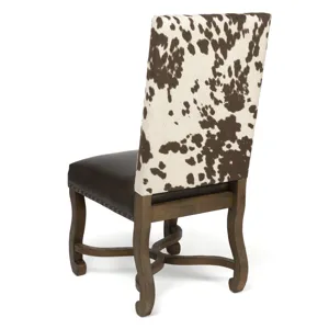 Mesquite Ranch Leather And Faux Cowhide Side Chair