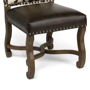 Mesquite Ranch Leather And Faux Cowhide Side Chair