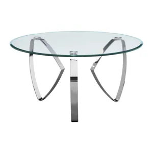 Hollywood Nickel Tri Leg Round Cocktail Table