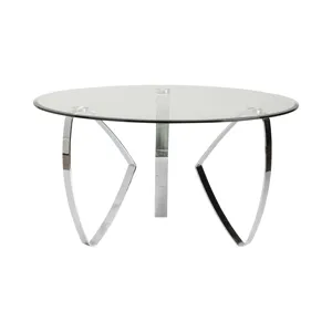 Hollywood Nickel Tri Leg Round Cocktail Table Silo