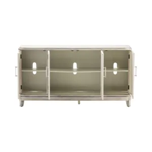 Marshall 4 Linen Door Acrylic Hardware Grey Wash Sideboard Silo