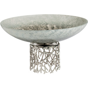 Silver Coral Glass Bowl