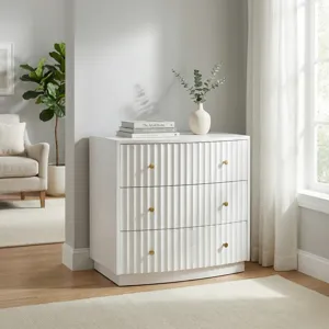 3-drawer White Accent Chest