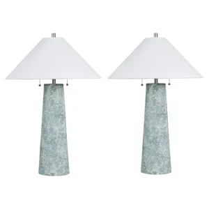 Set Of 2 Glass Table Lamp With Shade